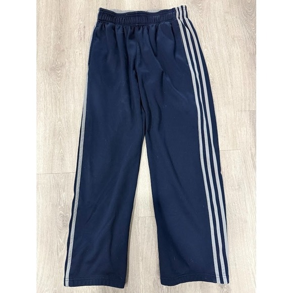 adidas Other - Adidas Kids Wide Leg Baggy Track Pants Blue Grey Stripe Wide Leg Size L 14/16